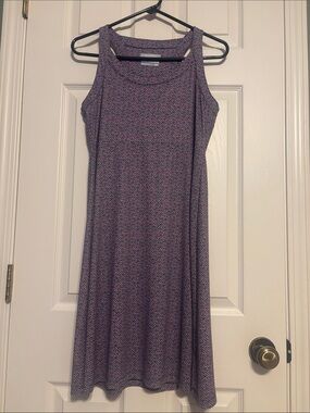Columbia Purple Patterned Sleeveless Midi Dress